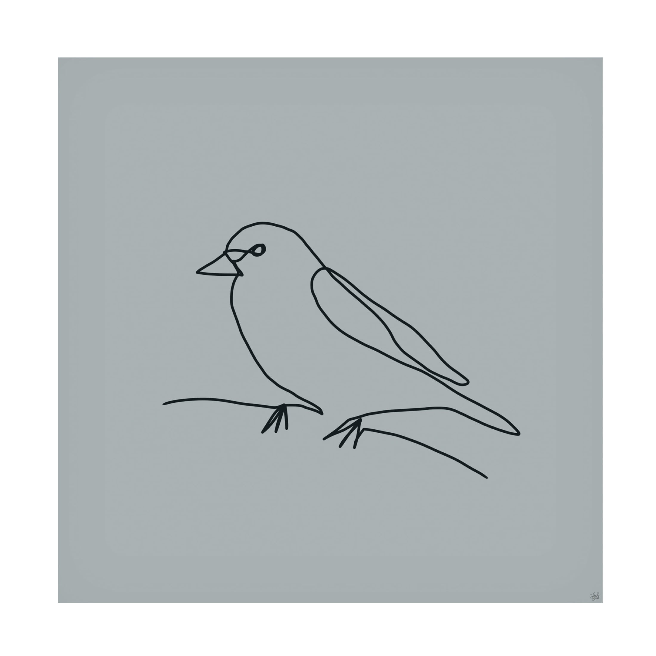 Canvas Wall Art - Line and Brush 'Line Bird 3' Wall Art for Living Room, Bedroom, or Office Décor by Trademark Fine Art - 35 x 35 Inches