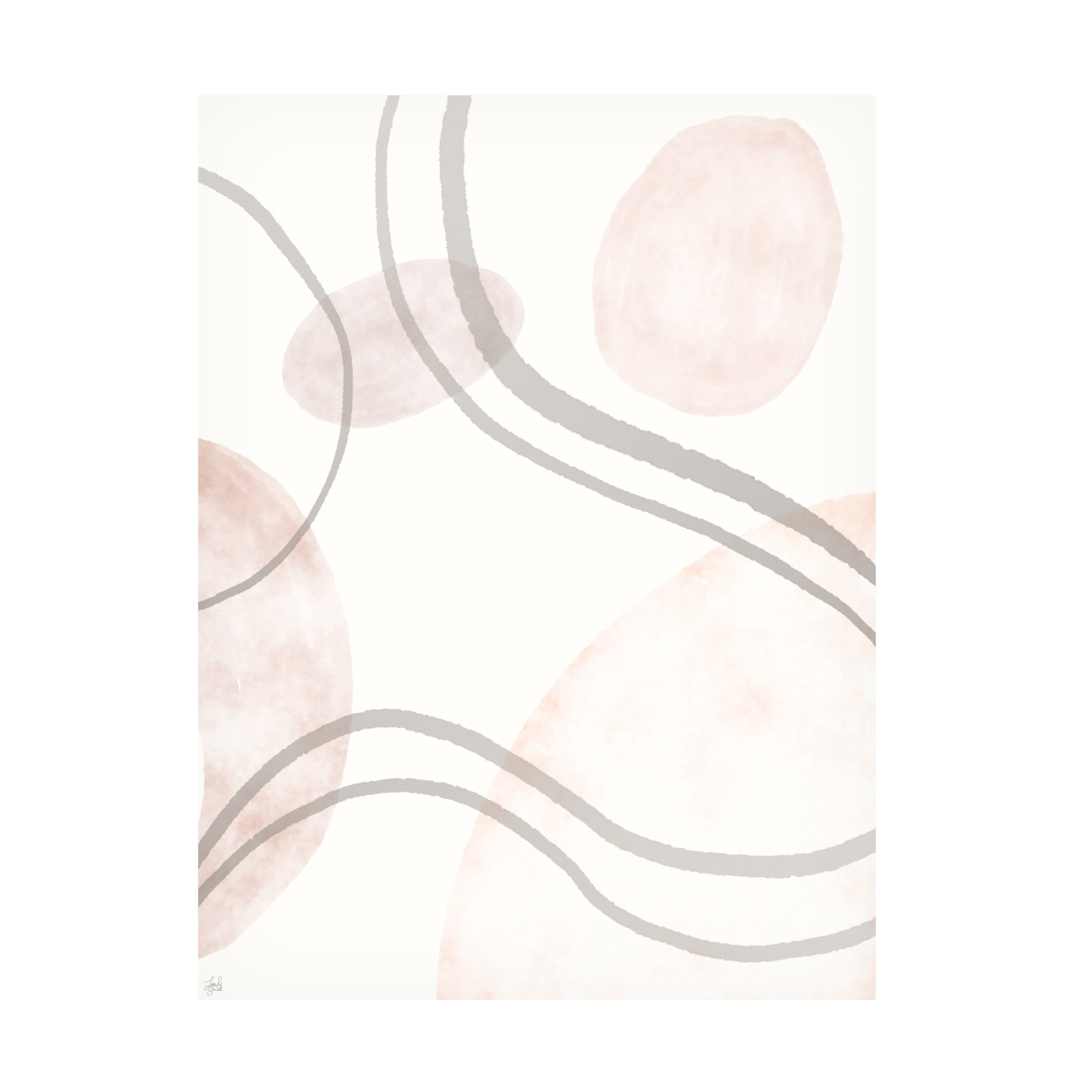 Canvas Wall Art - Line and Brush 'Line & Bubble Space 1' Wall Art for Living Room, Bedroom, or Office Décor by Trademark Fine Art - 14 x 19 Inches