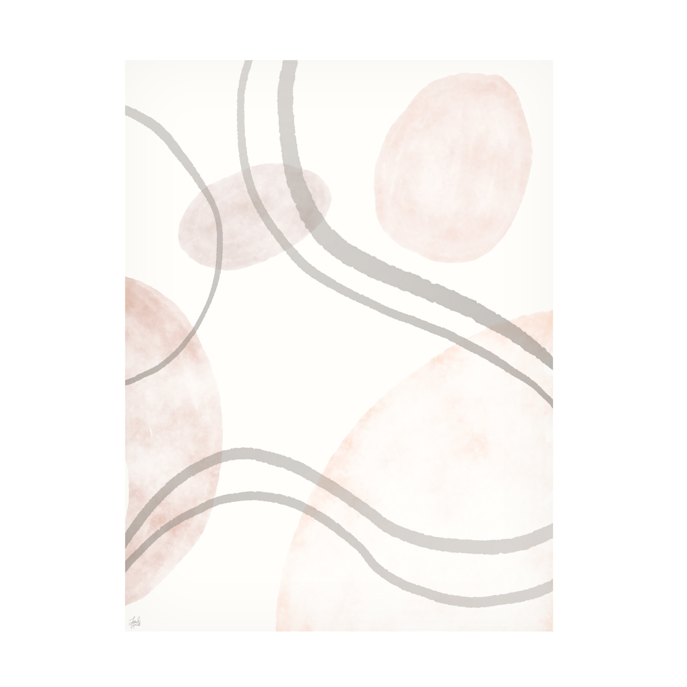 Canvas Wall Art - Line and Brush 'Line & Bubble Space 1' Wall Art for Living Room, Bedroom, or Office Décor by Trademark Fine Art - 18 x 24 Inches
