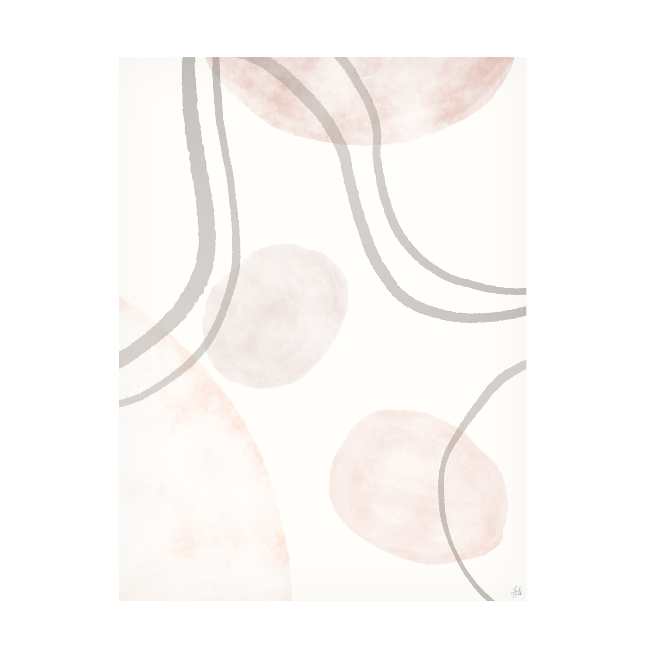 Canvas Wall Art - Line and Brush 'Line & Bubble Space 2' Wall Art for Living Room, Bedroom, or Office Décor by Trademark Fine Art - 14 x 19 Inches