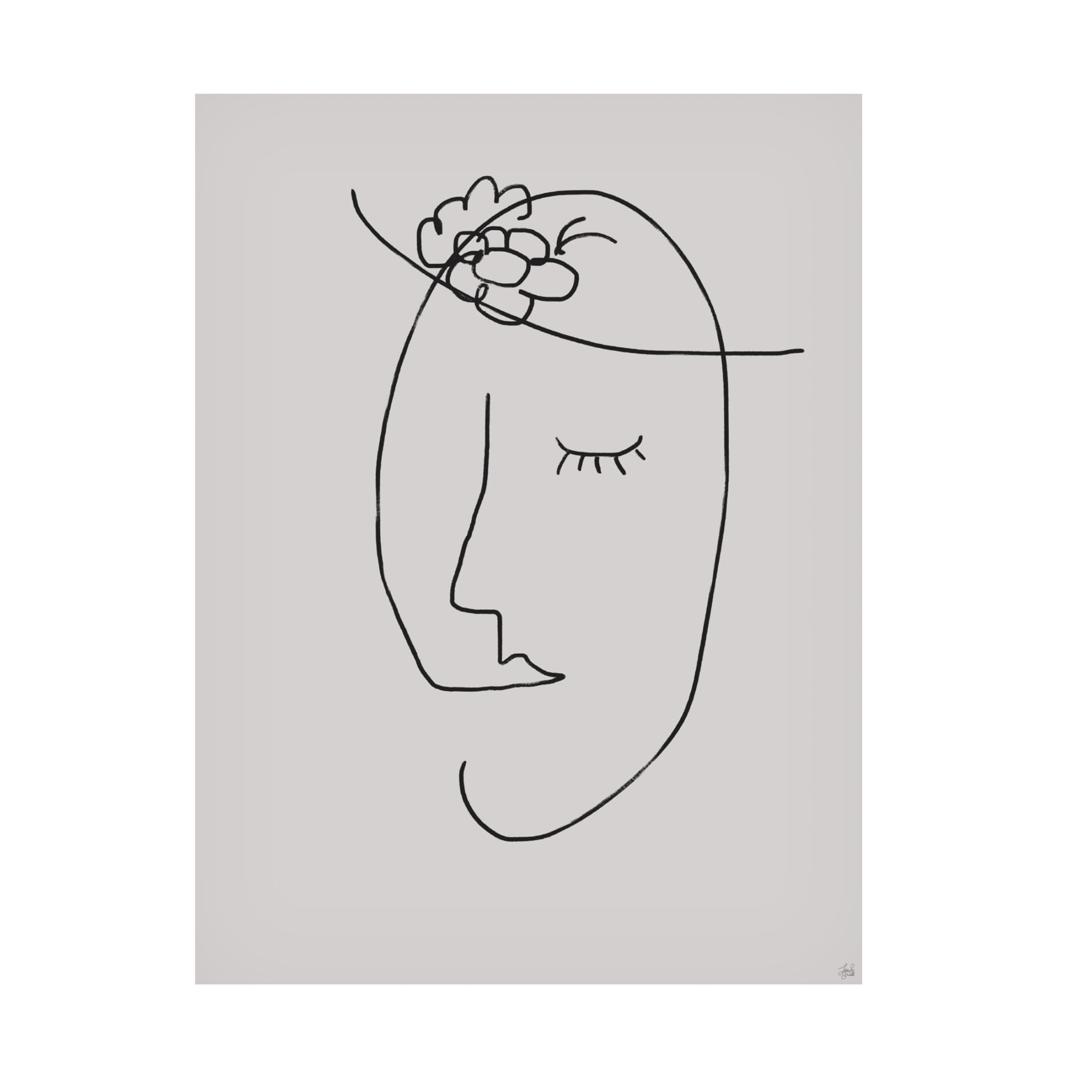 Canvas Wall Art - Line and Brush 'Line Face Lady' Wall Art for Living Room, Bedroom, or Office Décor by Trademark Fine Art - 35 x 47 Inches
