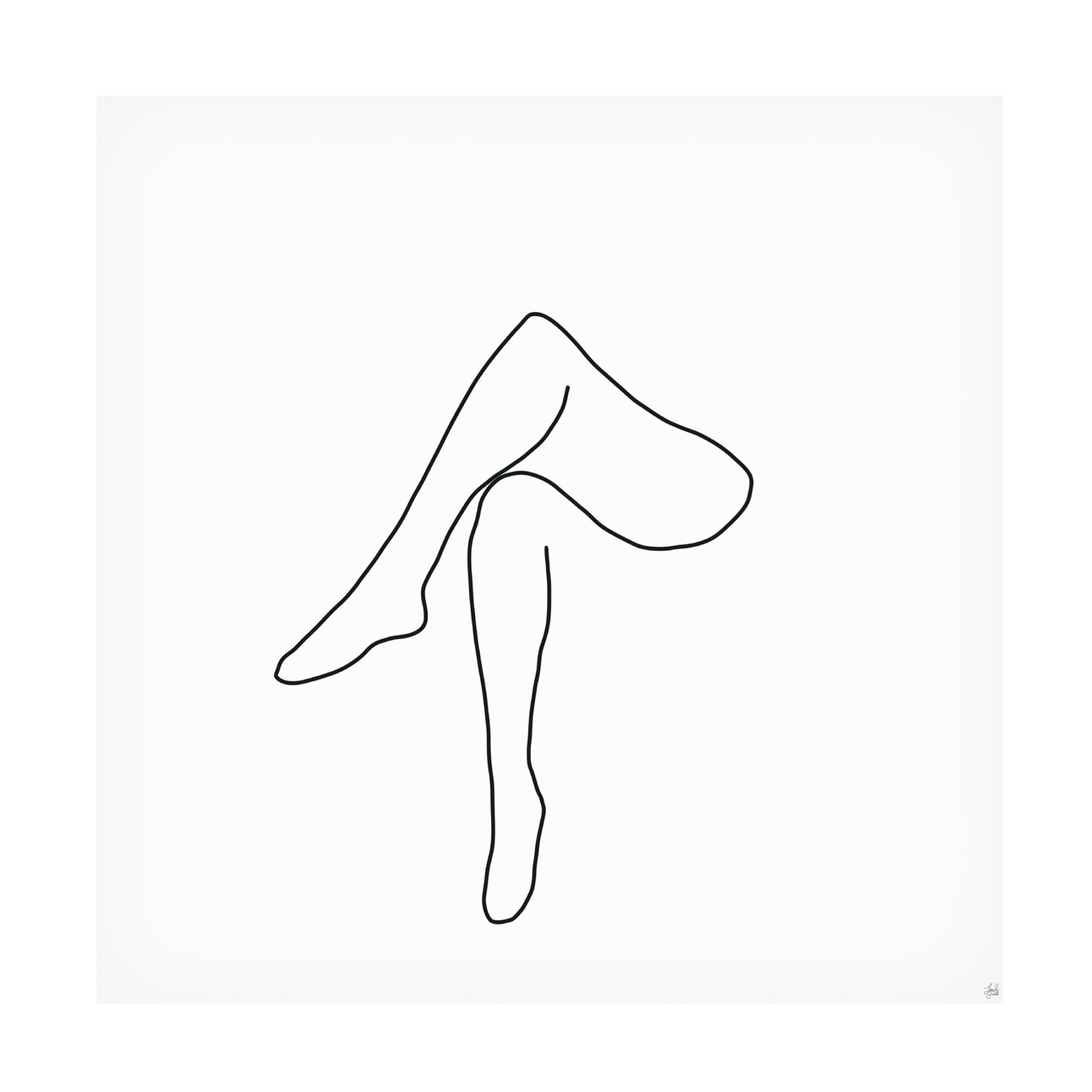 Canvas Wall Art - Line and Brush 'Line Female Legs' Wall Art for Living Room, Bedroom, or Office Décor by Trademark Fine Art - 35 x 35 Inches