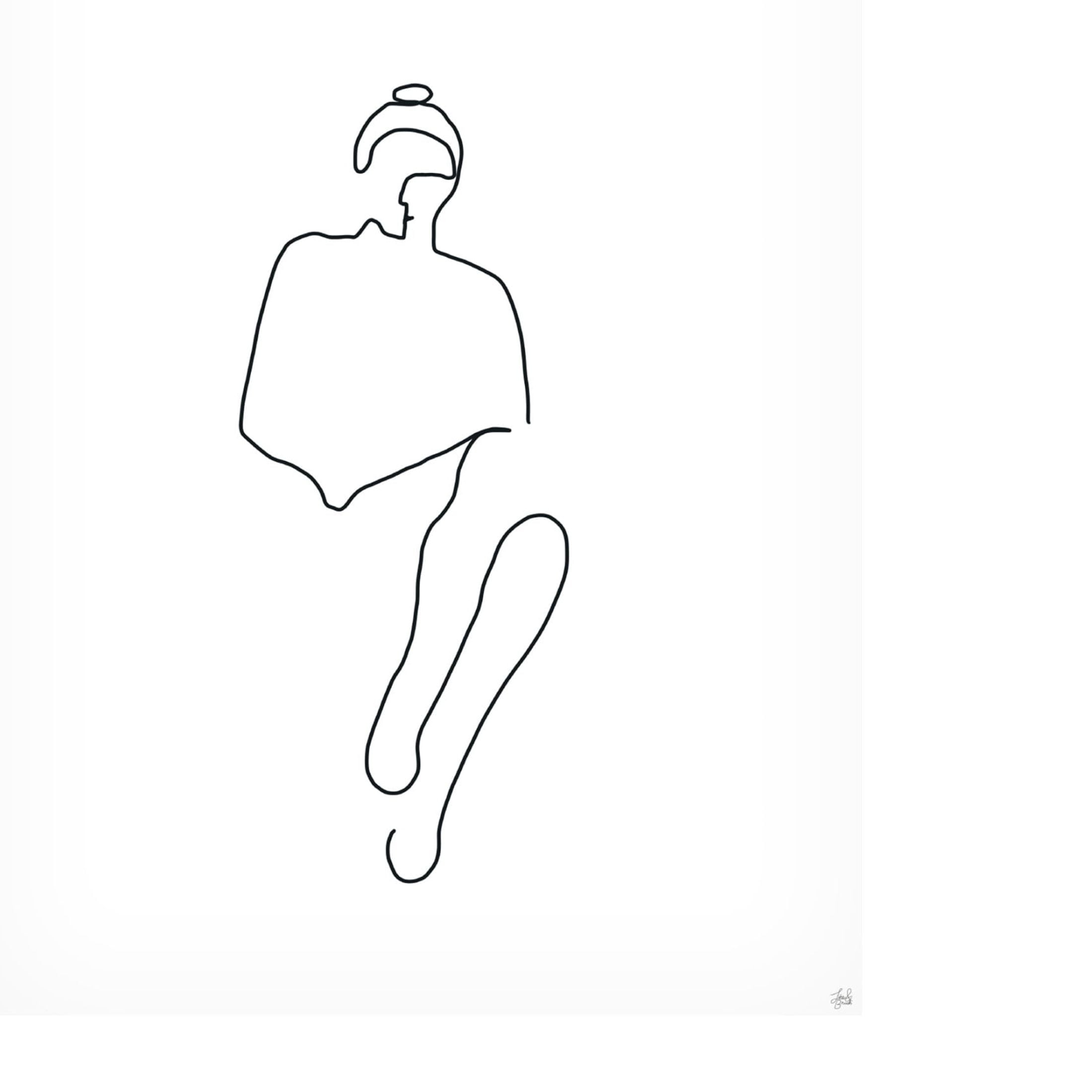 Canvas Wall Art - Line and Brush 'Line Female Work 1' Wall Art for Living Room, Bedroom, or Office Décor by Trademark Fine Art - 24 x 32 Inches