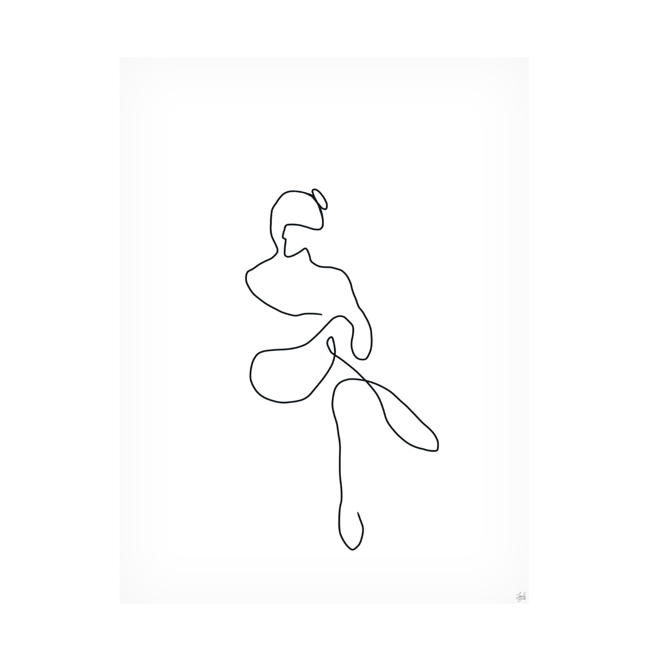Canvas Wall Art - Line and Brush 'Line Female Work 2' Wall Art for Living Room, Bedroom, or Office Décor by Trademark Fine Art - 14 x 19 Inches