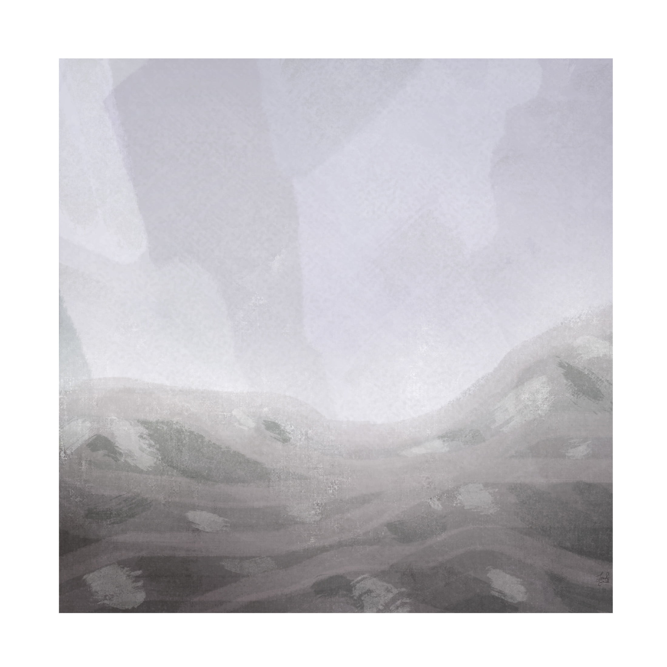 Canvas Wall Art - Line and Brush 'Line Hills' Wall Art for Living Room, Bedroom, or Office Décor by Trademark Fine Art - 14 x 14 Inches