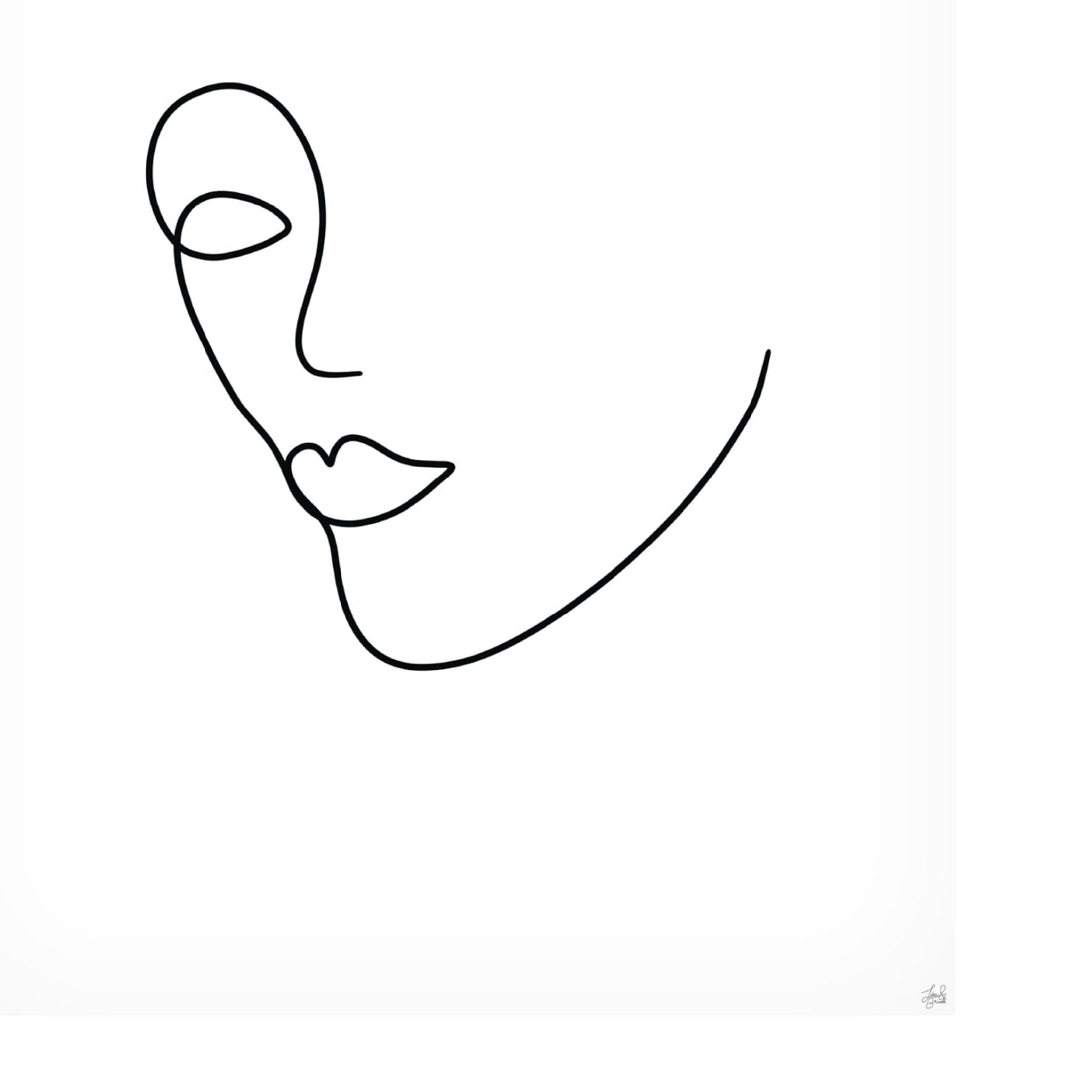 Canvas Wall Art - Line and Brush 'Line Lady 2' Wall Art for Living Room, Bedroom, or Office Décor by Trademark Fine Art - 18 x 24 Inches
