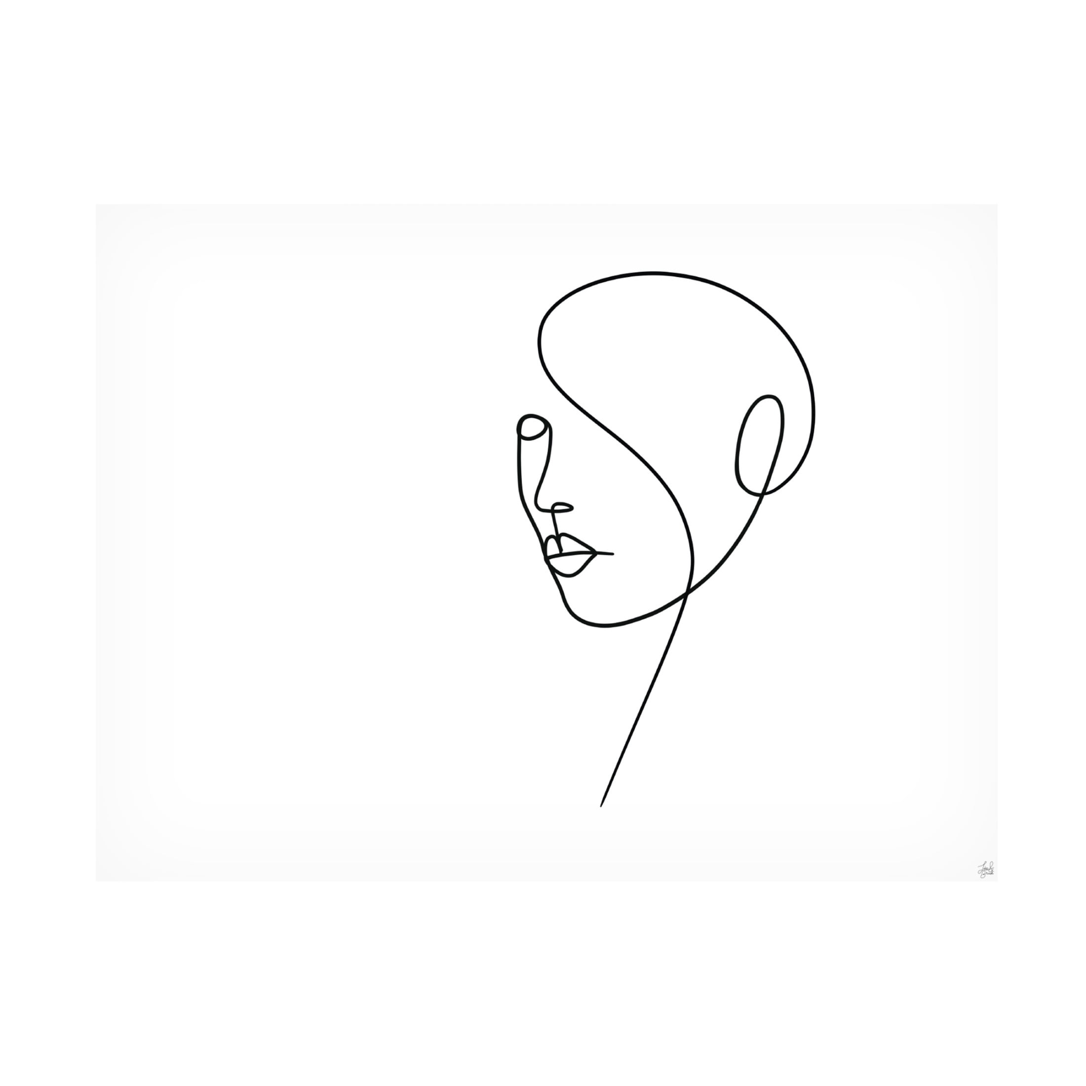 Canvas Wall Art - Line and Brush 'Line Lady 4' Wall Art for Living Room, Bedroom, or Office Décor by Trademark Fine Art - 47 x 35 Inches