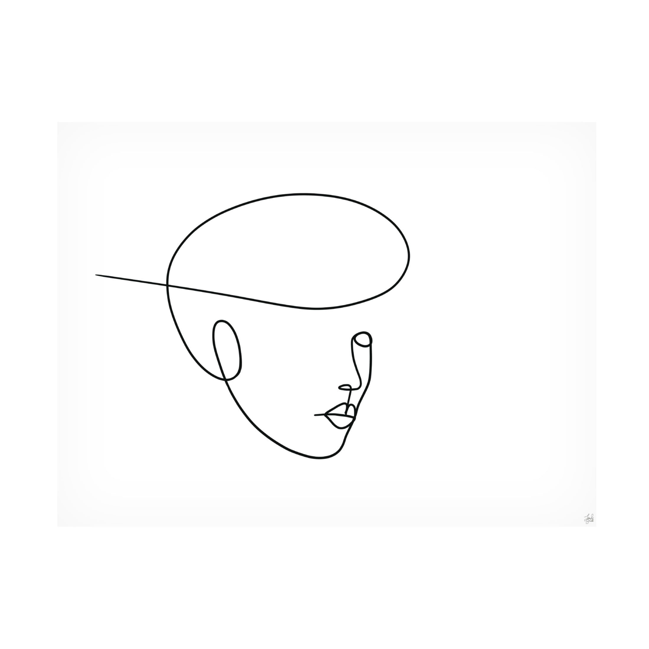 Canvas Wall Art - Line and Brush 'Line Lady 5' Wall Art for Living Room, Bedroom, or Office Décor by Trademark Fine Art - 24 x 18 Inches