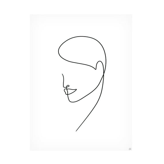 Canvas Wall Art - Line and Brush 'Line Lady 6' Wall Art for Living Room, Bedroom, or Office Décor by Trademark Fine Art - 24 x 32 Inches