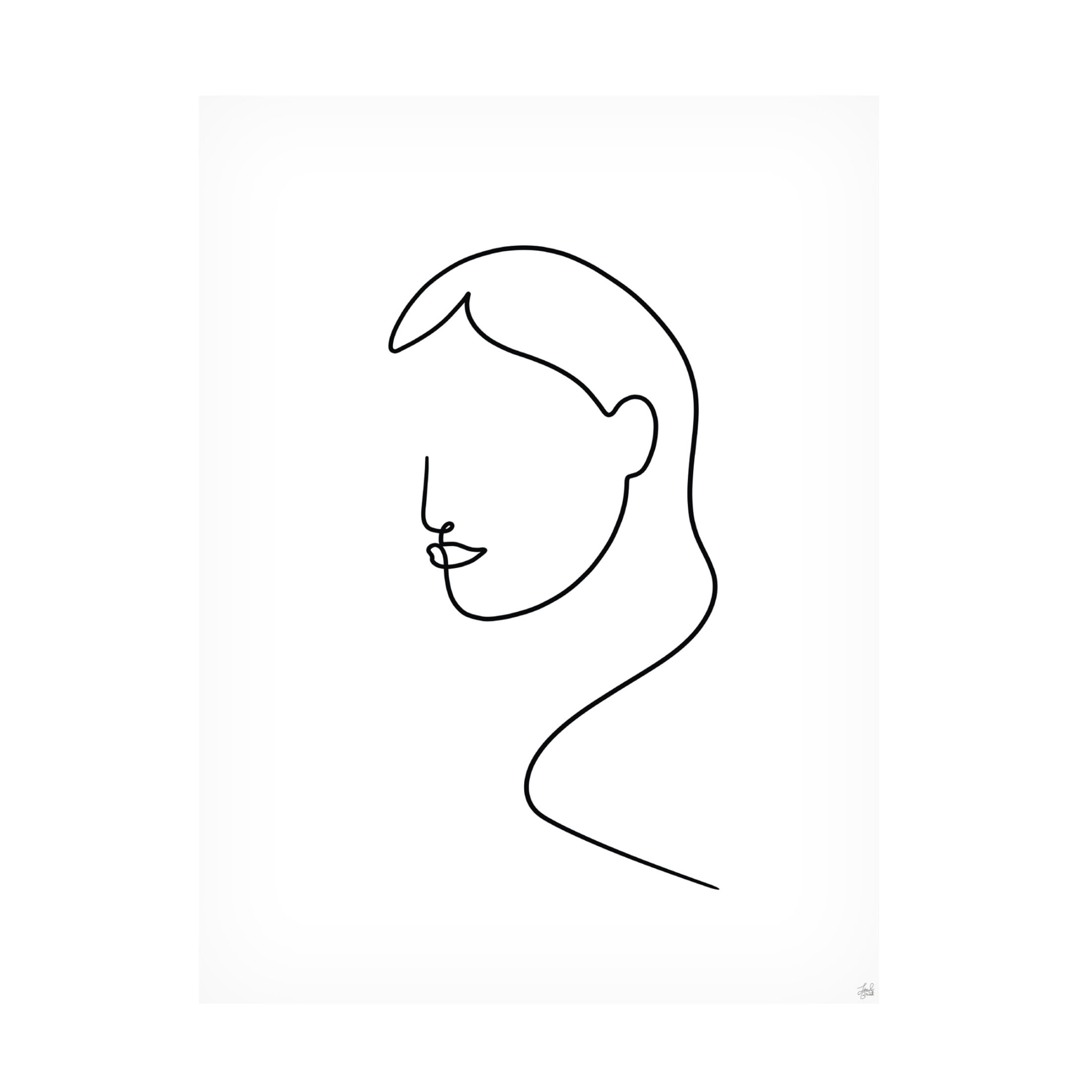 Canvas Wall Art - Line and Brush 'Line Lady 8' Wall Art for Living Room, Bedroom, or Office Décor by Trademark Fine Art - 14 x 19 Inches