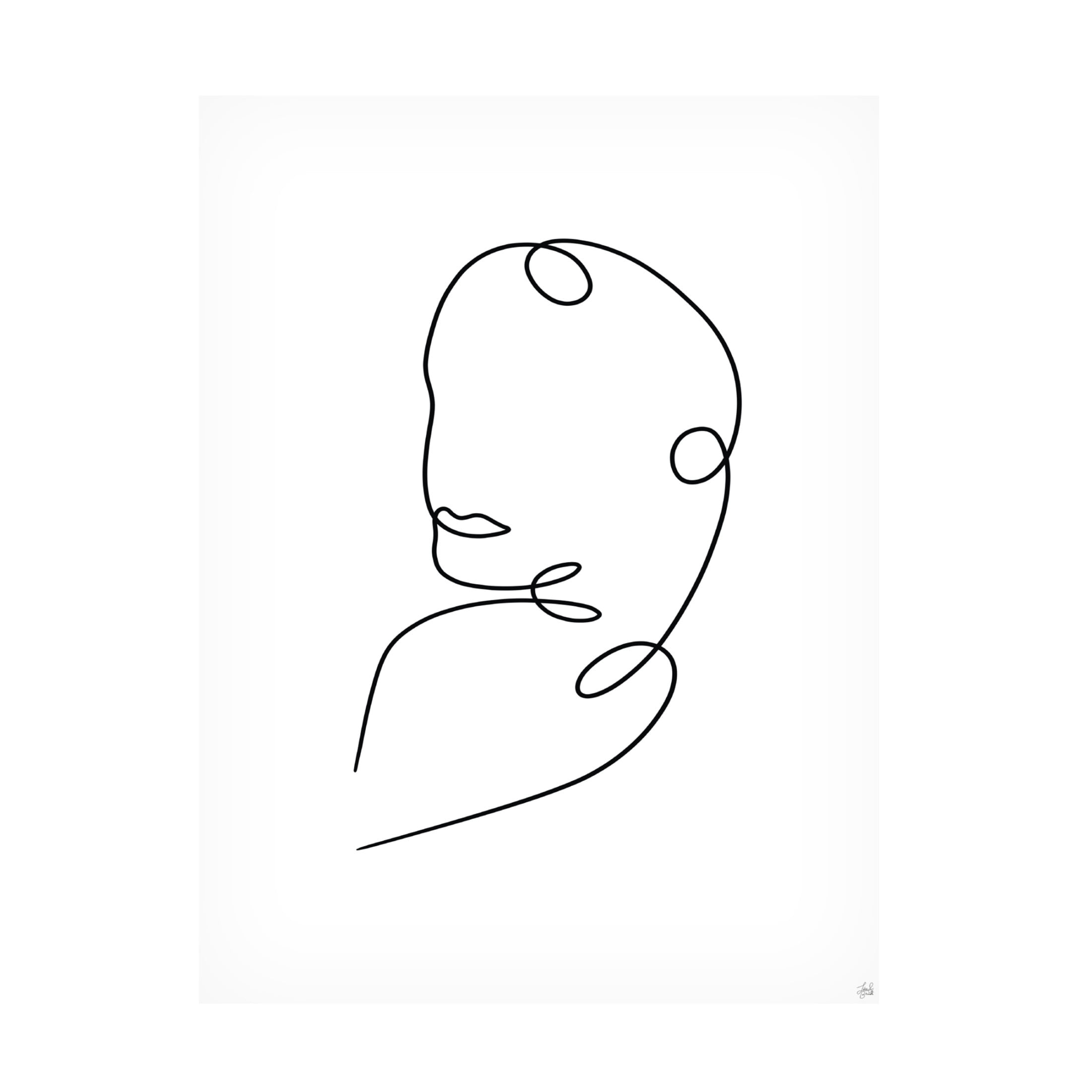 Canvas Wall Art - Line and Brush 'Line Lady 9' Wall Art for Living Room, Bedroom, or Office Décor by Trademark Fine Art - 24 x 32 Inches