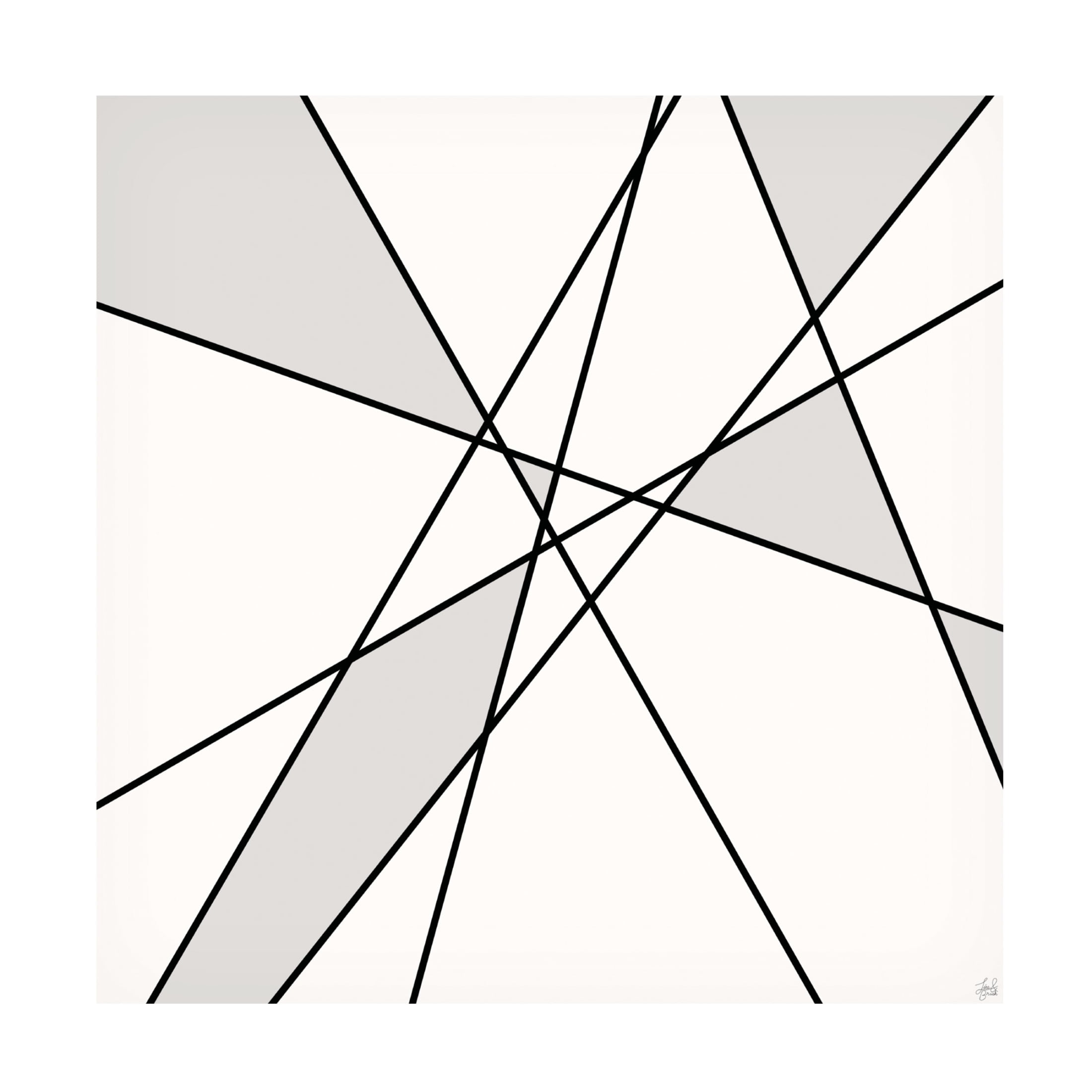 Canvas Wall Art - Line and Brush 'Line and Off White 1' Wall Art for Living Room, Bedroom, or Office Décor by Trademark Fine Art - 18 x 18 Inches