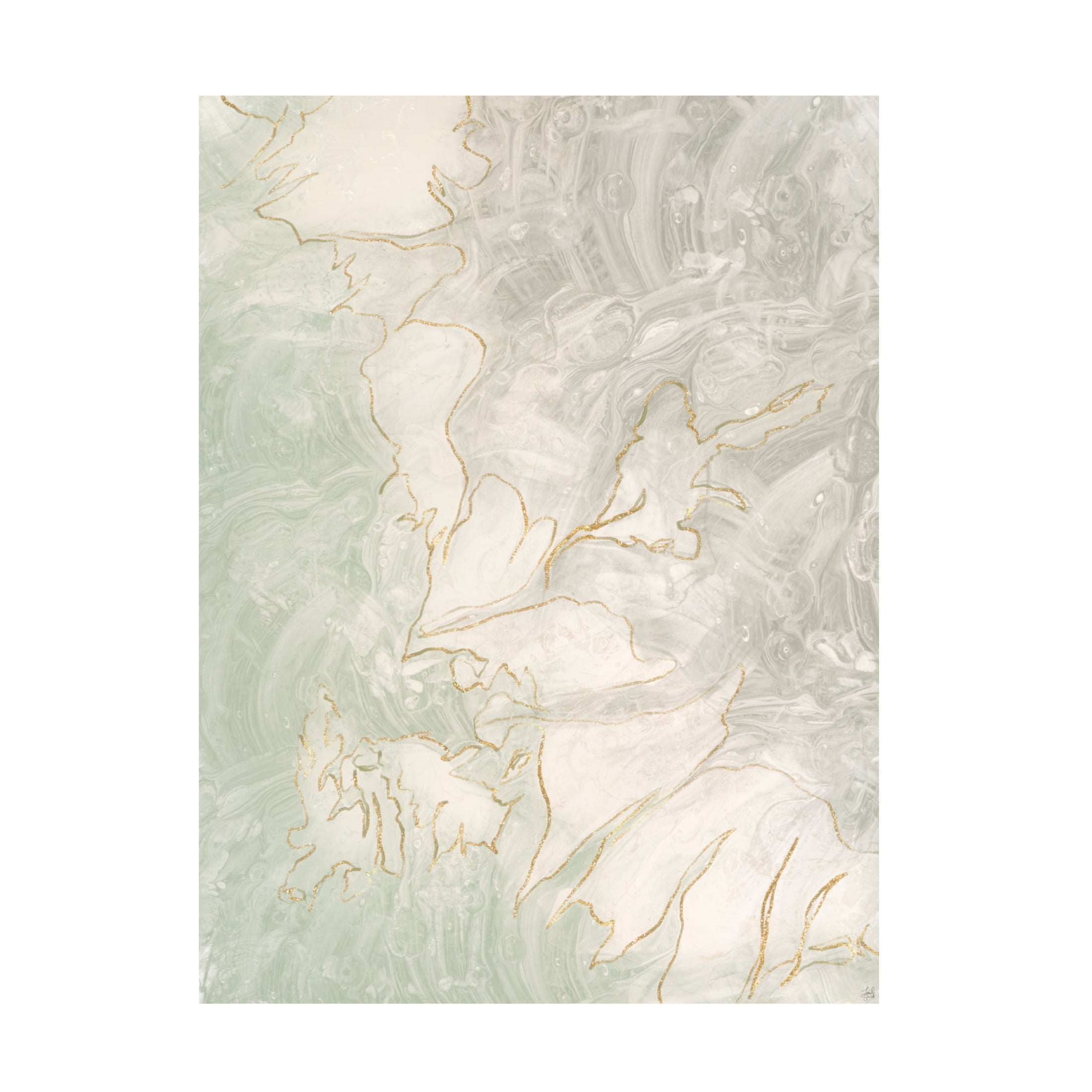 Canvas Wall Art - Line and Brush 'Neutral Pour' Wall Art for Living Room, Bedroom, or Office Décor by Trademark Fine Art - 35 x 47 Inches