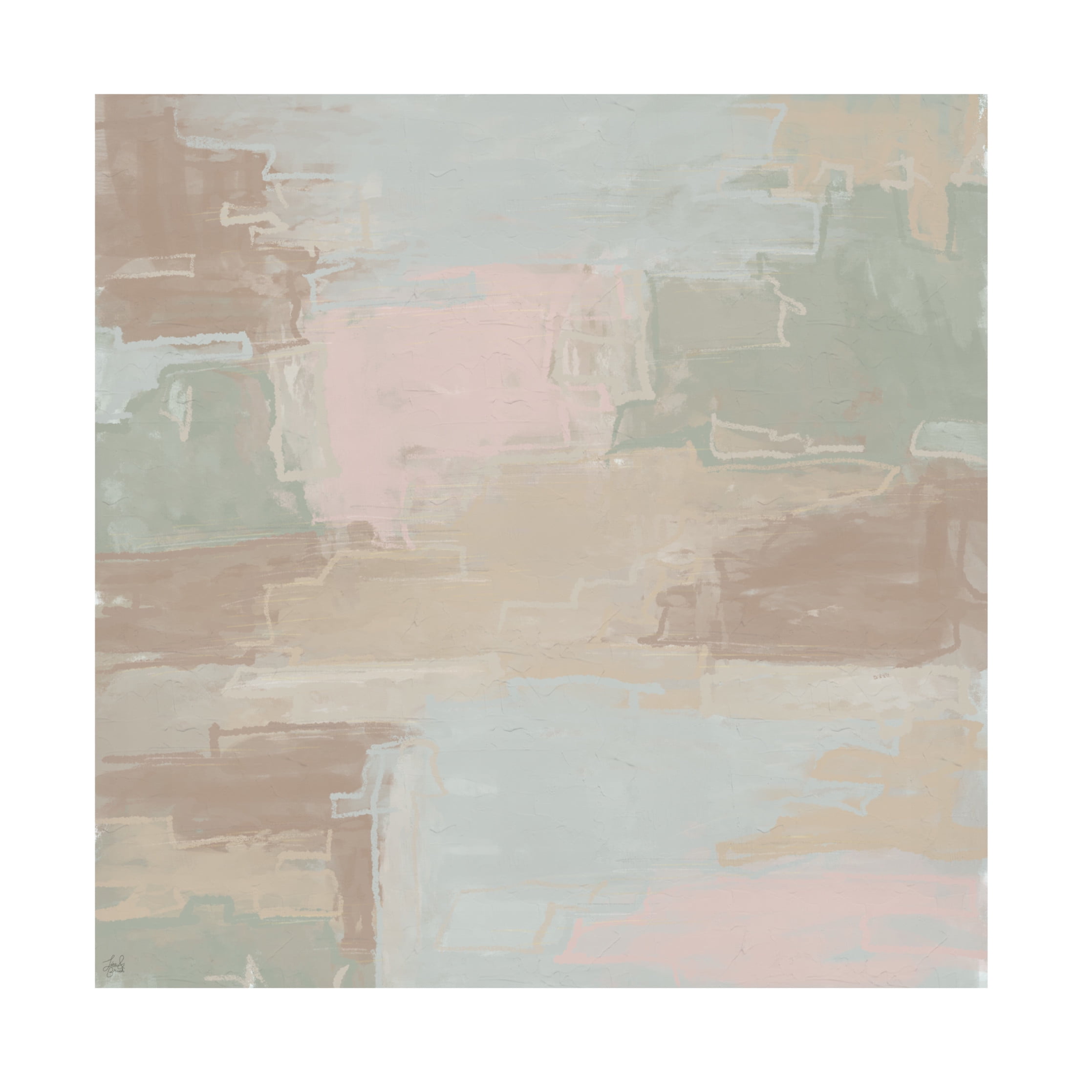 Canvas Wall Art - Line and Brush 'Neutral Scratch Block ' Wall Art for Living Room, Bedroom, or Office Décor by Trademark Fine Art - 24 x 24 Inches