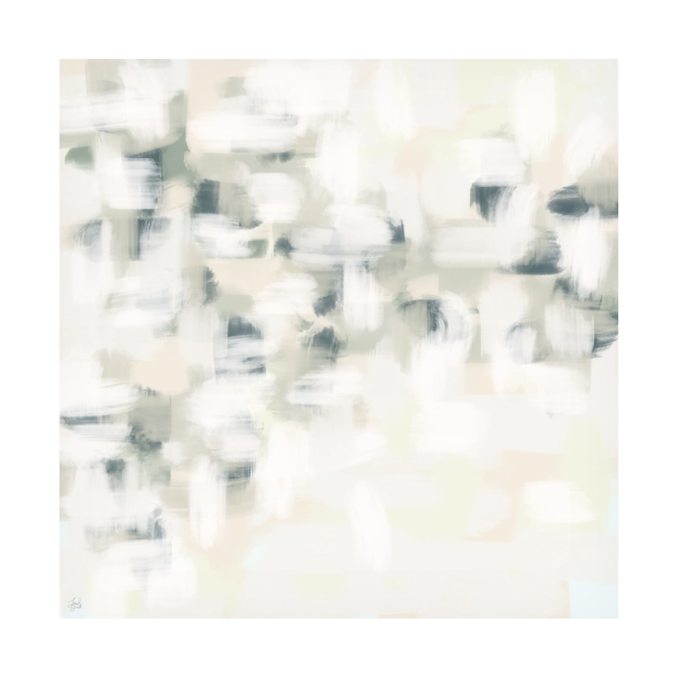 Canvas Wall Art - Line and Brush 'New Old House Misty Blue' Wall Art for Living Room, Bedroom, or Office Décor by Trademark Fine Art - 14 x 14 Inches