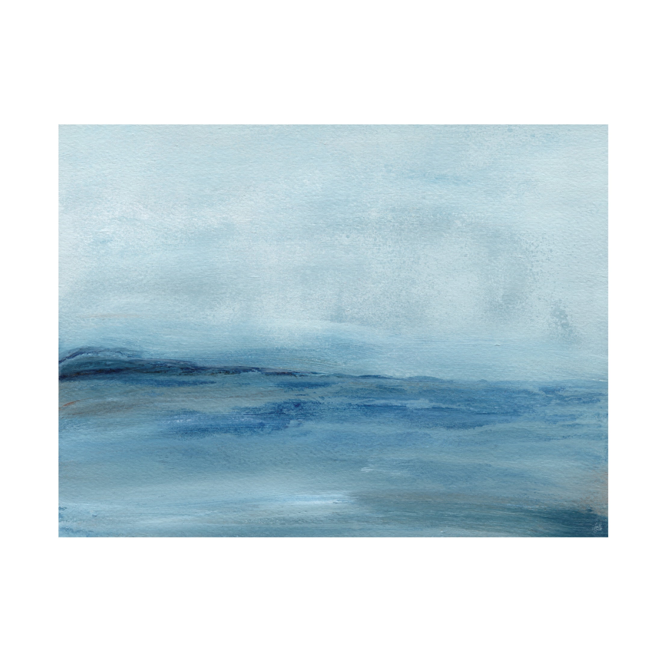 Canvas Wall Art - Line and Brush 'Ocean Landscape' Wall Art for Living Room, Bedroom, or Office Décor by Trademark Fine Art - 32 x 24 Inches