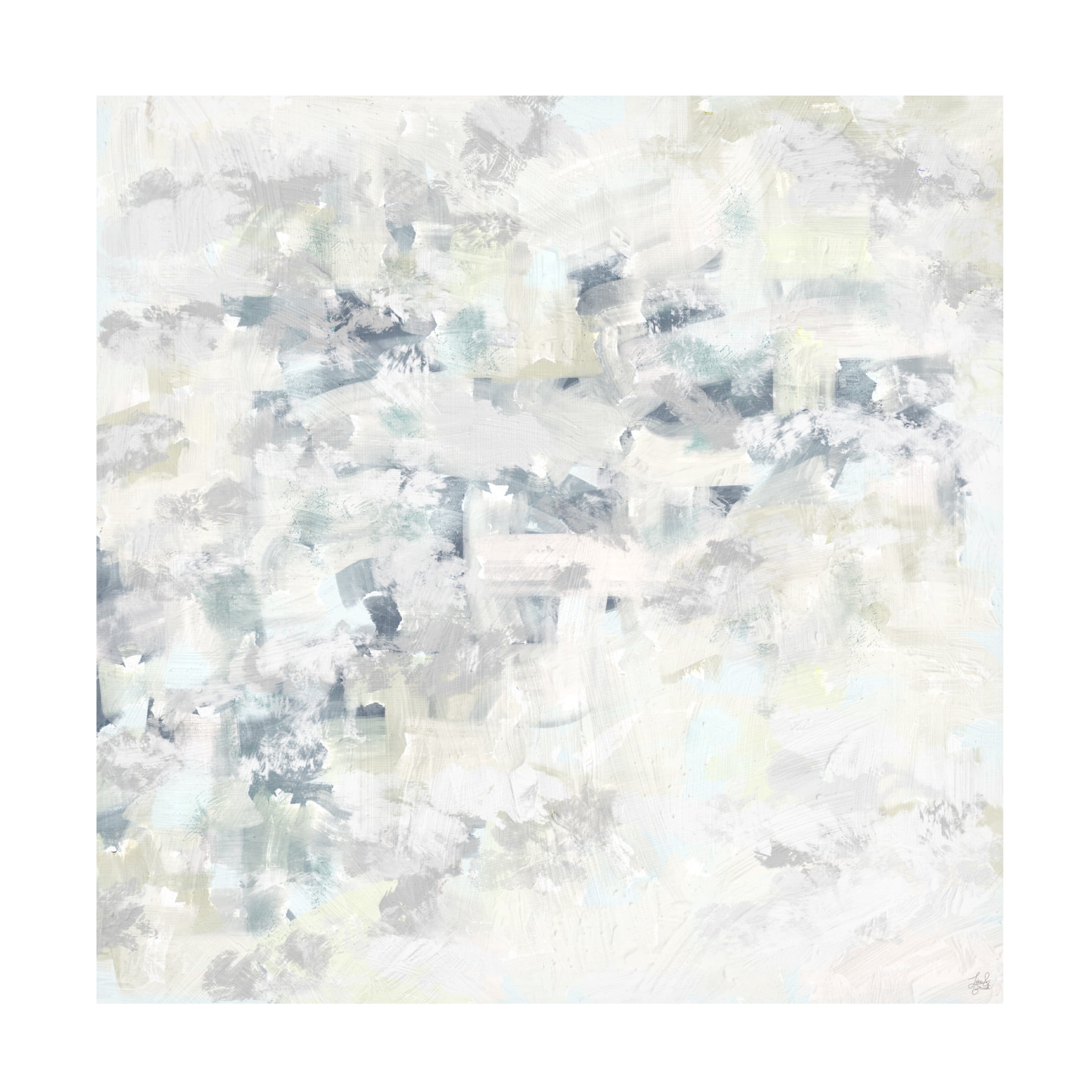 Canvas Wall Art - Line and Brush 'Peace And Blues Hues' Wall Art for Living Room, Bedroom, or Office Décor by Trademark Fine Art - 14 x 14 Inches