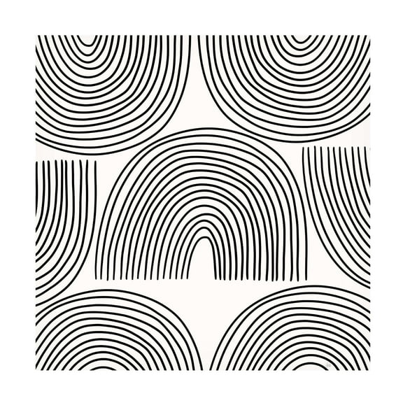 Canvas Wall Art - Line and Brush 'Rainbow Lines Rainbow' Wall Art for Living Room, Bedroom, or Office Décor by Trademark Fine Art - 35 x 35 Inches