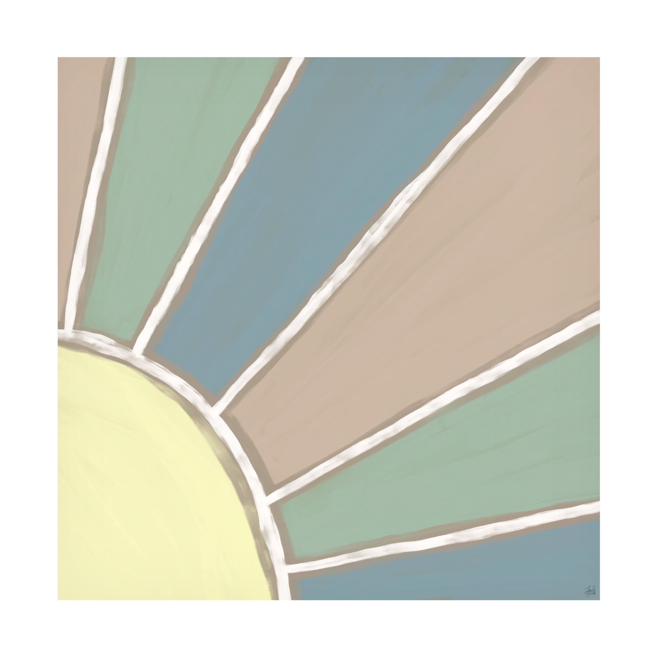 Canvas Wall Art - Line and Brush 'Rays' Wall Art for Living Room, Bedroom, or Office Décor by Trademark Fine Art - 24 x 24 Inches
