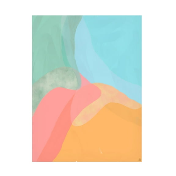 Canvas Wall Art - Line and Brush 'Shapes On Shapes' Wall Art for Living Room, Bedroom, or Office Décor by Trademark Fine Art - 14 x 19 Inches