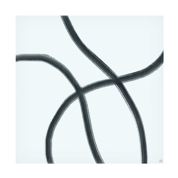 Canvas Wall Art - Line and Brush 'Single Wanderings 1' Wall Art for Living Room, Bedroom, or Office Décor by Trademark Fine Art - 18 x 18 Inches