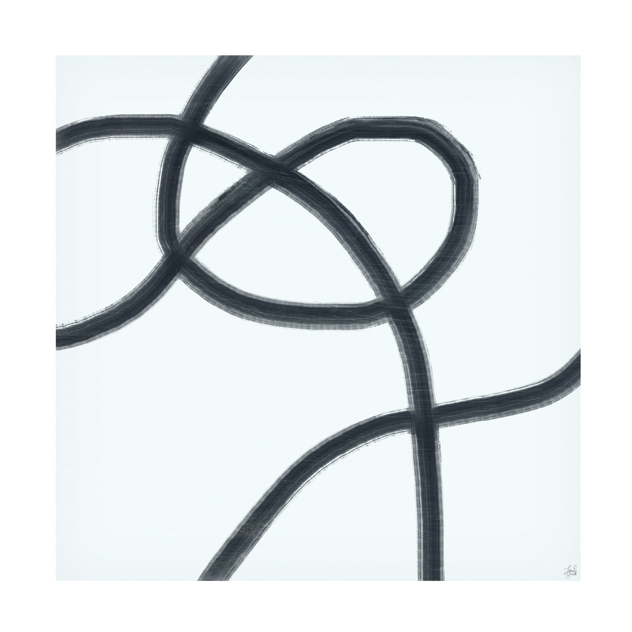 Canvas Wall Art - Line and Brush 'Single Wanderings 2' Wall Art for Living Room, Bedroom, or Office Décor by Trademark Fine Art - 35 x 35 Inches