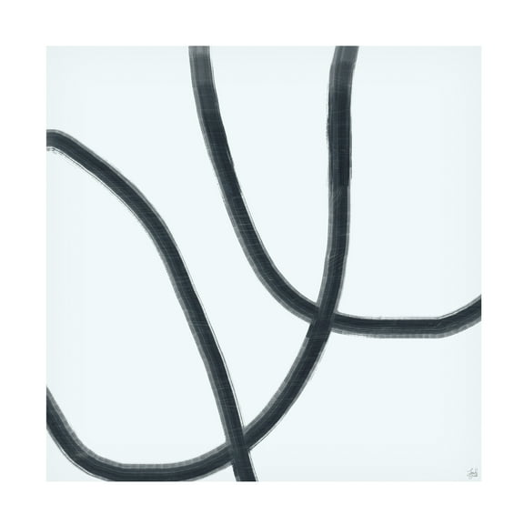 Canvas Wall Art - Line and Brush 'Single Wanderings 4' Wall Art for Living Room, Bedroom, or Office Décor by Trademark Fine Art - 24 x 24 Inches