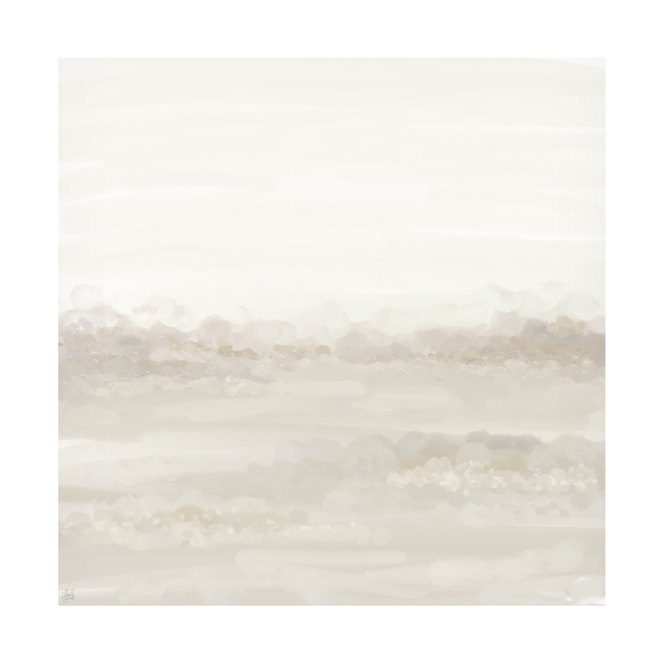 Canvas Wall Art - Line and Brush 'Softest Cottonscape ' Wall Art for Living Room, Bedroom, or Office Décor by Trademark Fine Art - 35 x 35 Inches