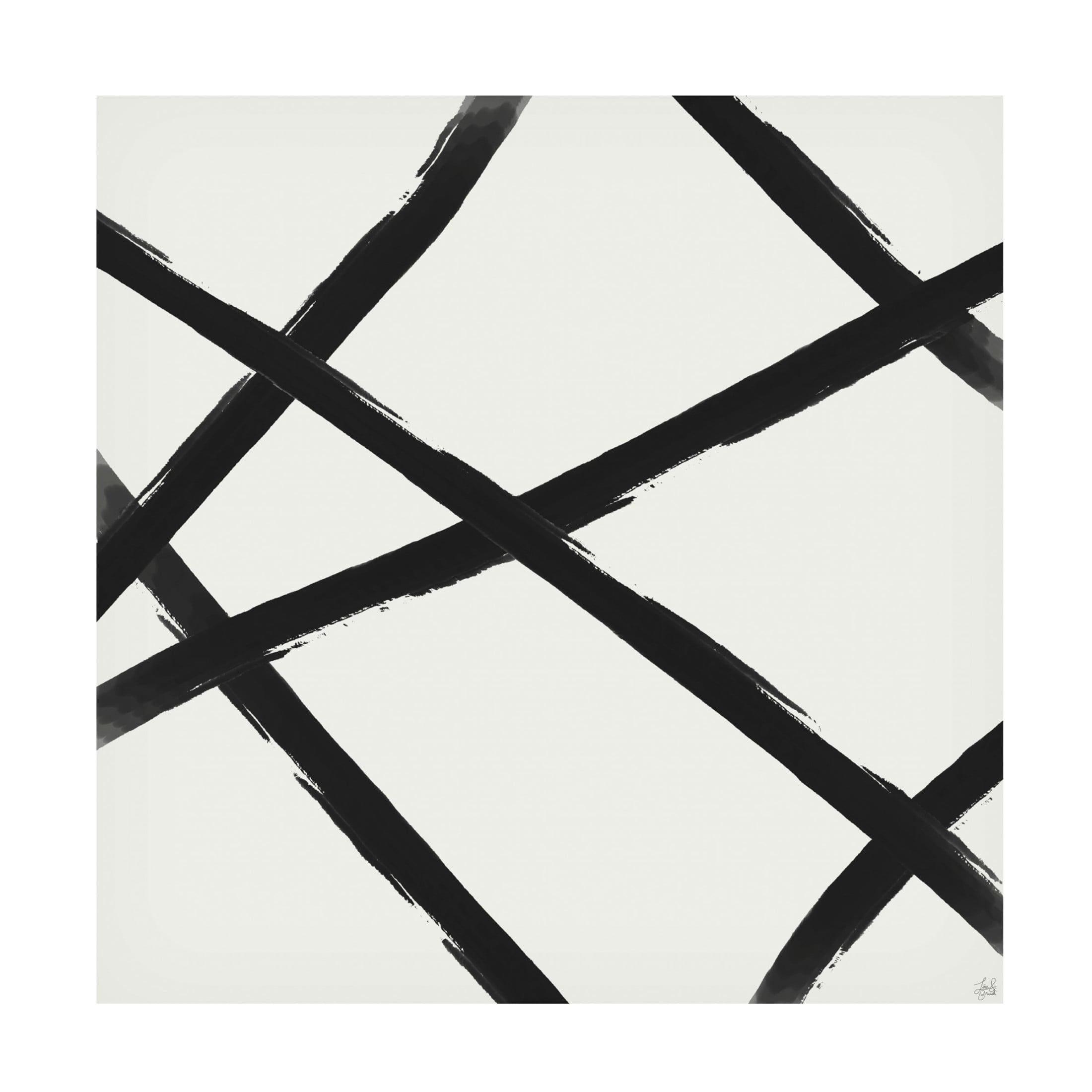 Canvas Wall Art - Line and Brush 'Straight Paint 2' Wall Art for Living Room, Bedroom, or Office Décor by Trademark Fine Art - 24 x 24 Inches