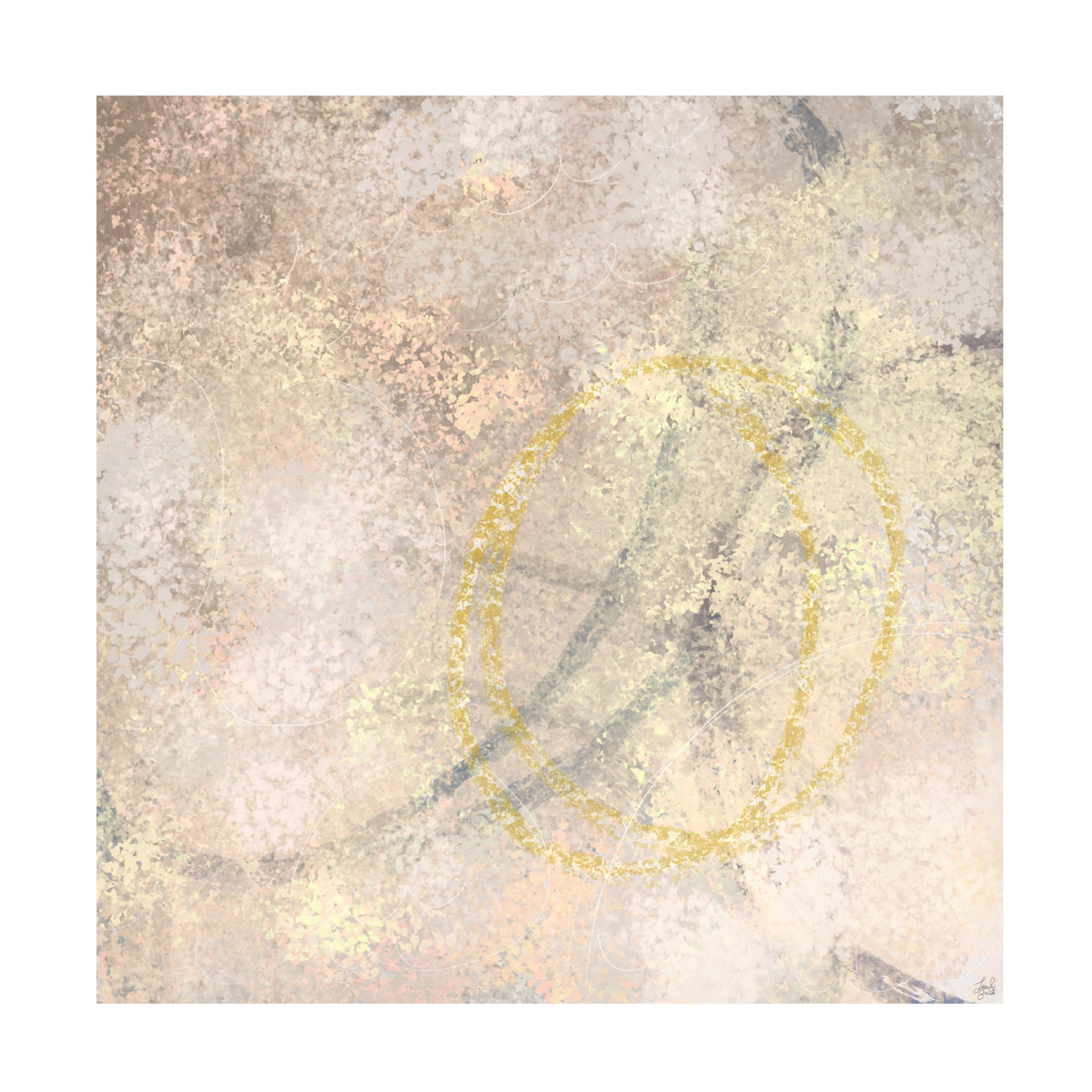 Canvas Wall Art - Line and Brush 'Strokes Circles 1' Wall Art for Living Room, Bedroom, or Office Décor by Trademark Fine Art - 35 x 35 Inches