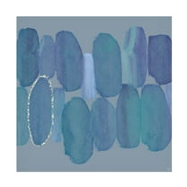 Canvas Wall Art - Line and Brush 'Textured Ovals 2' Wall Art for Living Room, Bedroom, or Office Décor by Trademark Fine Art - 14 x 14 Inches