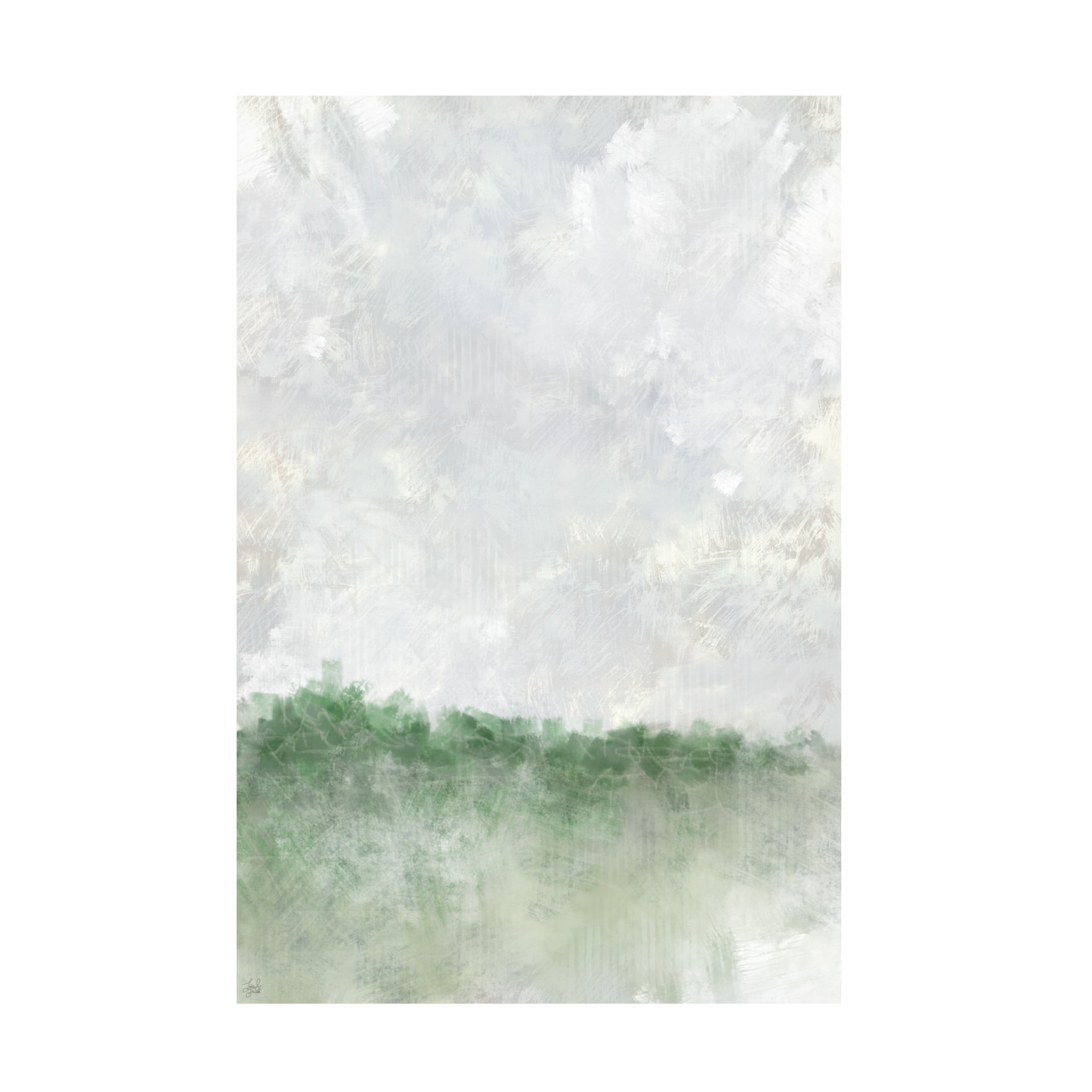 Canvas Wall Art - Line and Brush 'Textured Soft-Scape' Wall Art for Living Room, Bedroom, or Office Décor by Trademark Fine Art - 16 x 24 Inches