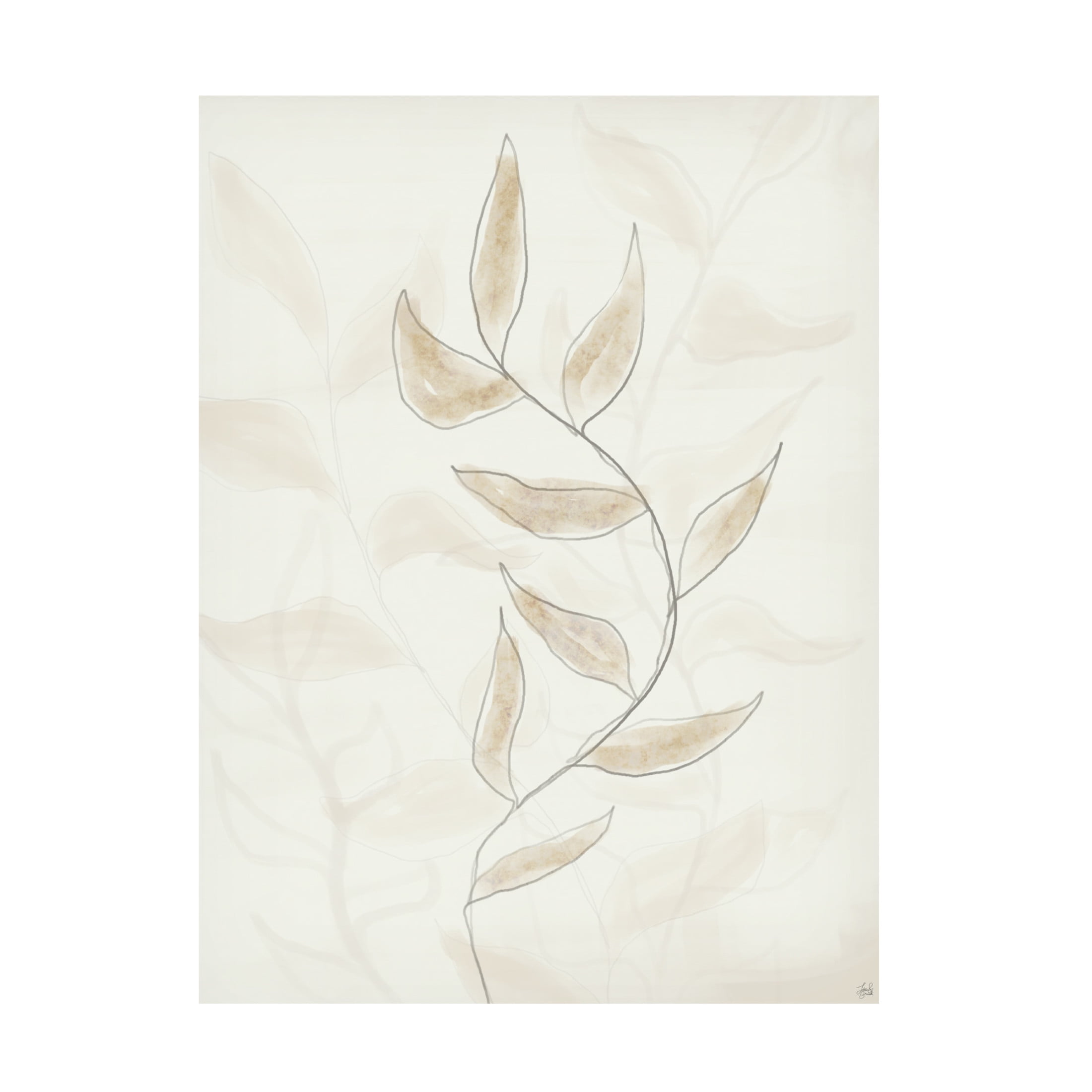 Canvas Wall Art - Line and Brush 'The Branch' Wall Art for Living Room, Bedroom, or Office Décor by Trademark Fine Art - 24 x 32 Inches