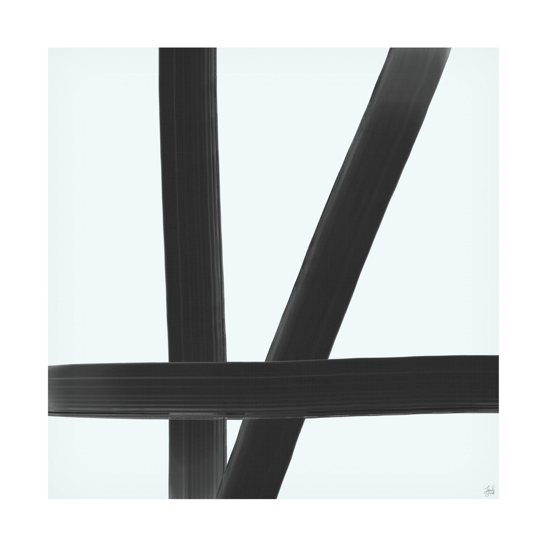 Canvas Wall Art - Line and Brush 'Three Brushed Lines 2' Wall Art for Living Room, Bedroom, or Office Décor by Trademark Fine Art - 18 x 18 Inches