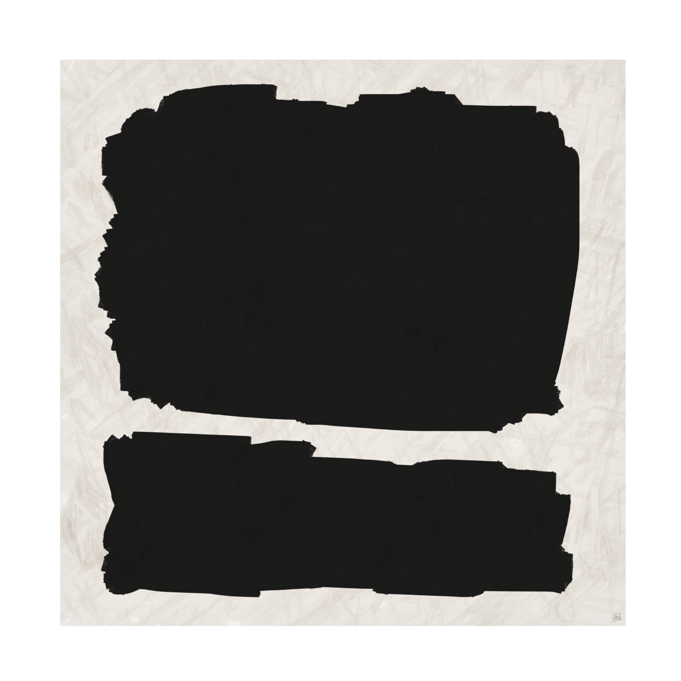 Canvas Wall Art - Line and Brush 'Two Blocked 1' Wall Art for Living Room, Bedroom, or Office Décor by Trademark Fine Art - 24 x 24 Inches