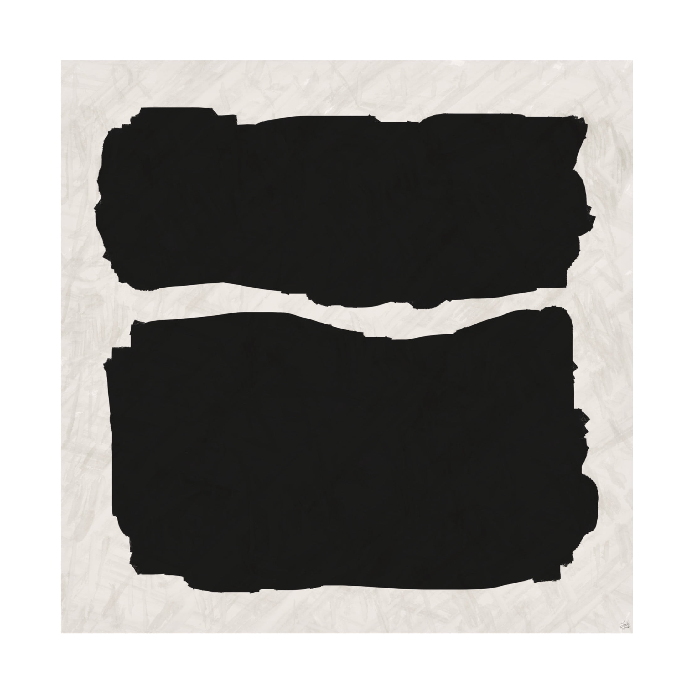 Canvas Wall Art - Line and Brush 'Two Blocked 2' Wall Art for Living Room, Bedroom, or Office Décor by Trademark Fine Art - 14 x 14 Inches