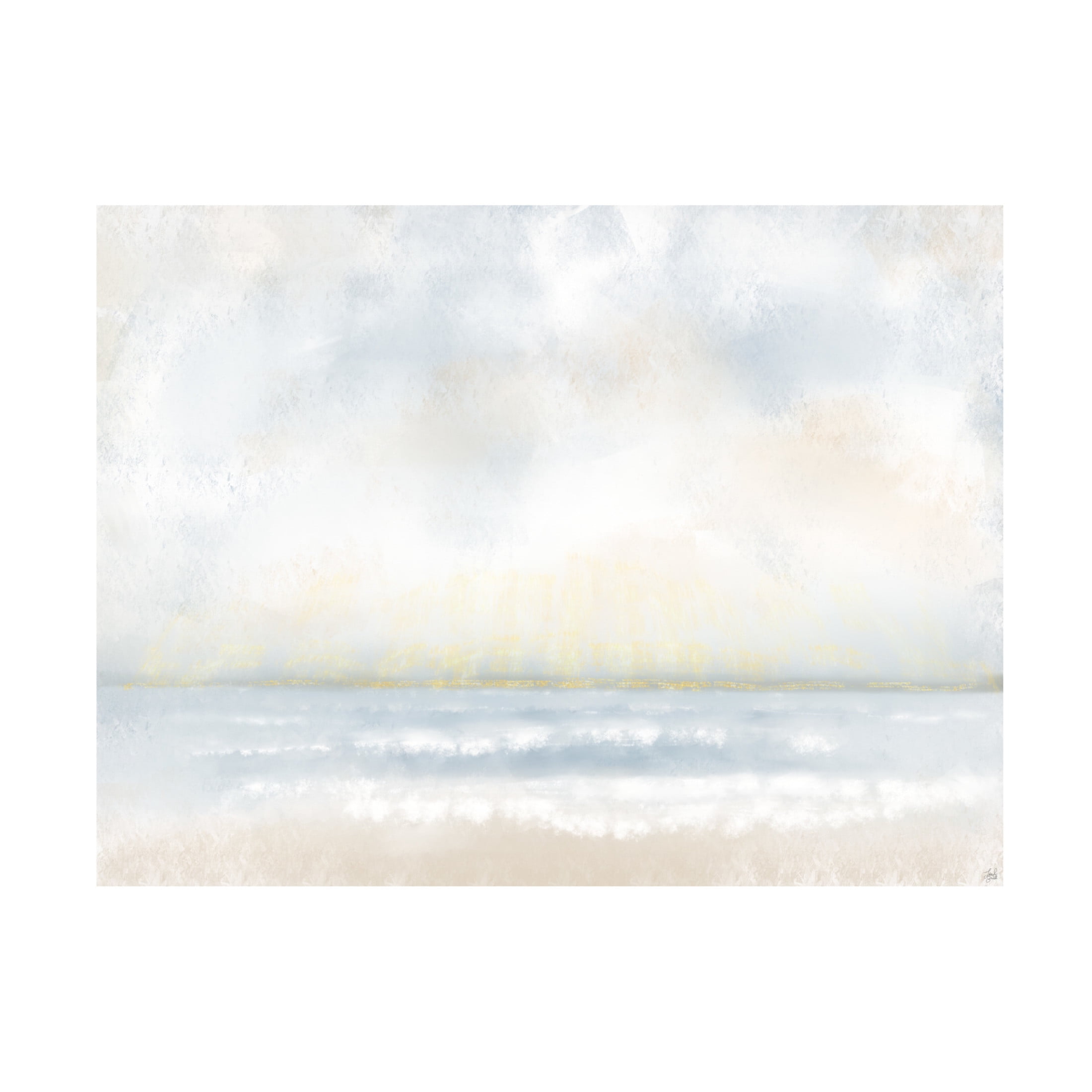 Canvas Wall Art - Line and Brush 'Vacation Beach View ' Wall Art for Living Room, Bedroom, or Office Décor by Trademark Fine Art - 19 x 14 Inches