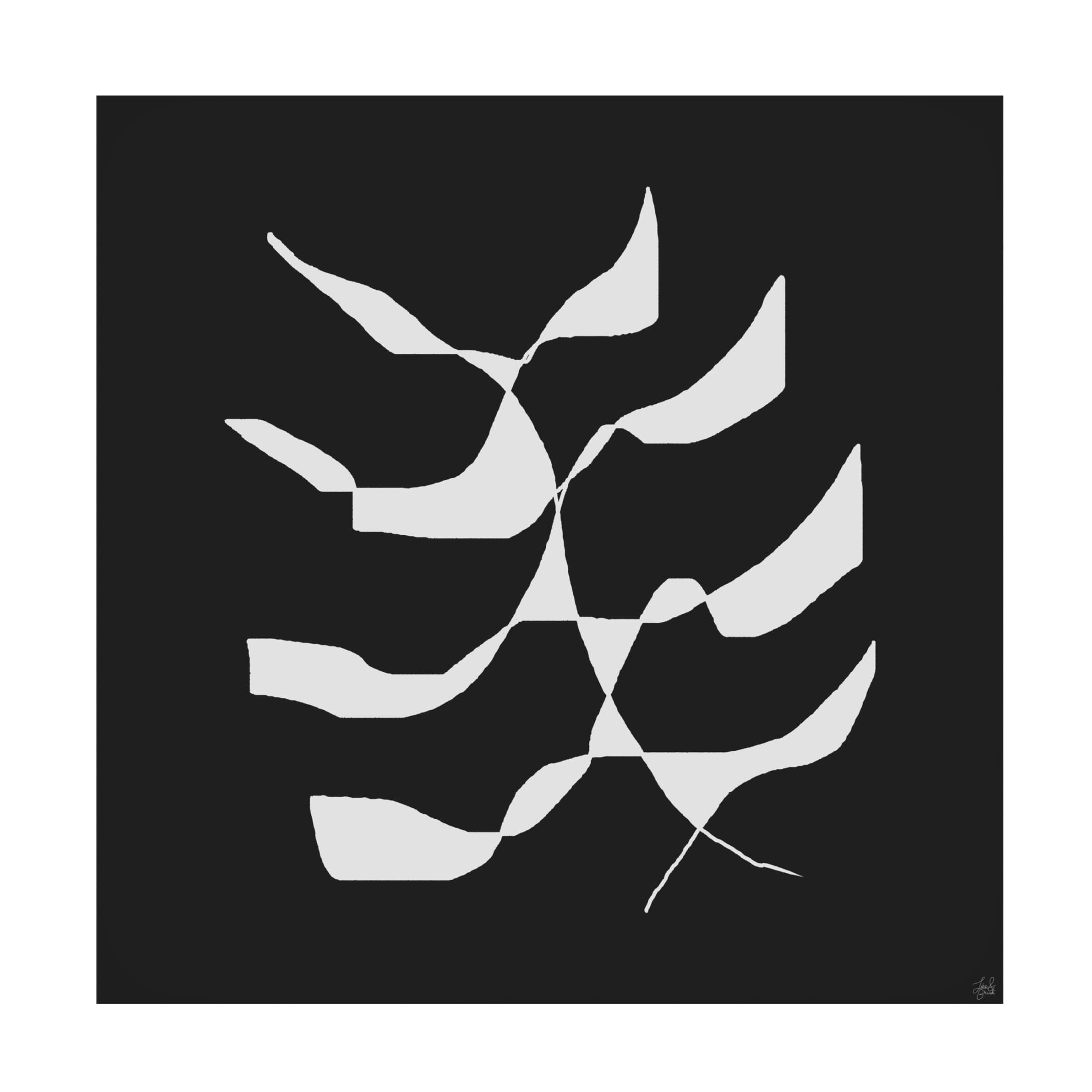 Canvas Wall Art - Line and Brush 'White To Plant 1' Wall Art for Living Room, Bedroom, or Office Décor by Trademark Fine Art - 24 x 24 Inches