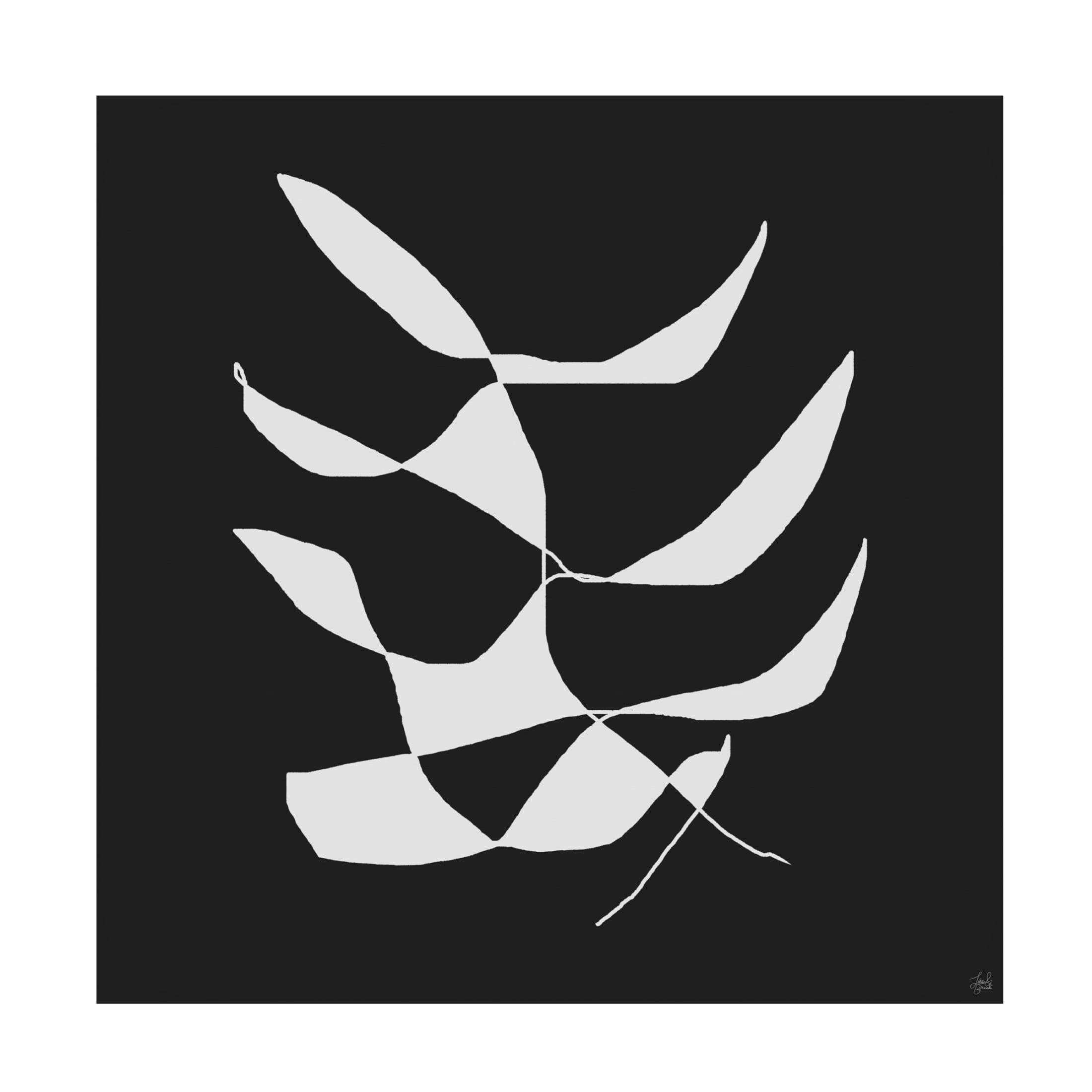 Canvas Wall Art - Line and Brush 'White To Plant 3' Wall Art for Living Room, Bedroom, or Office Décor by Trademark Fine Art - 35 x 35 Inches