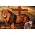 thumbnail image 1 of Canvas Wall Art Lion, Lamb And Cross Canvas Print Artwork Christian Faith Cross Wall Art Paintings Modern Picture Print Unframed for Living Room Dinning Room Bedroom Bathroom Home Decor 12x18inch, 1 of 6