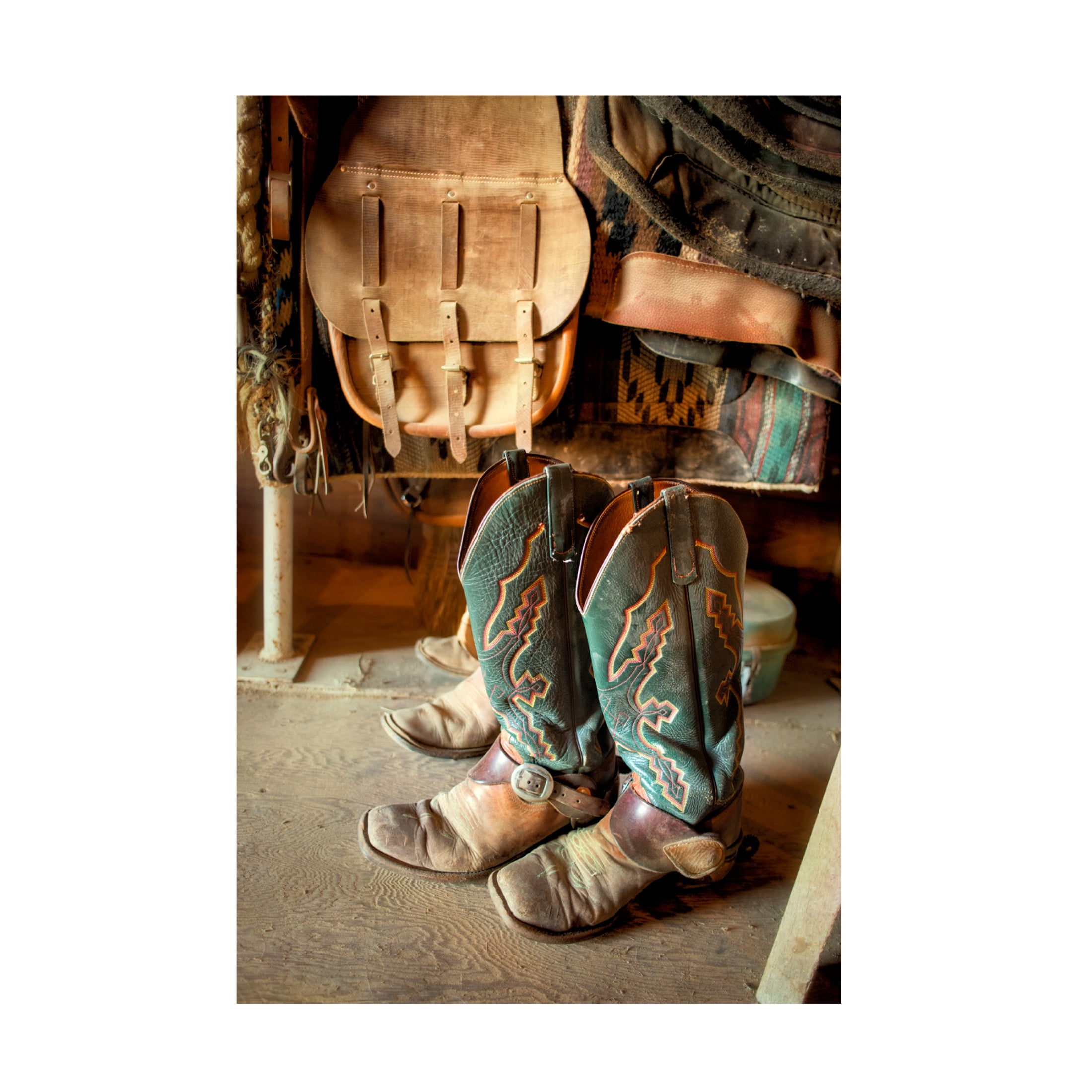 Canvas Wall Art - Lisa Dearing 'Old Boots' Wall Art for Living Room, Bedroom, or Office Décor by Trademark Fine Art - 22 x 32 Inches