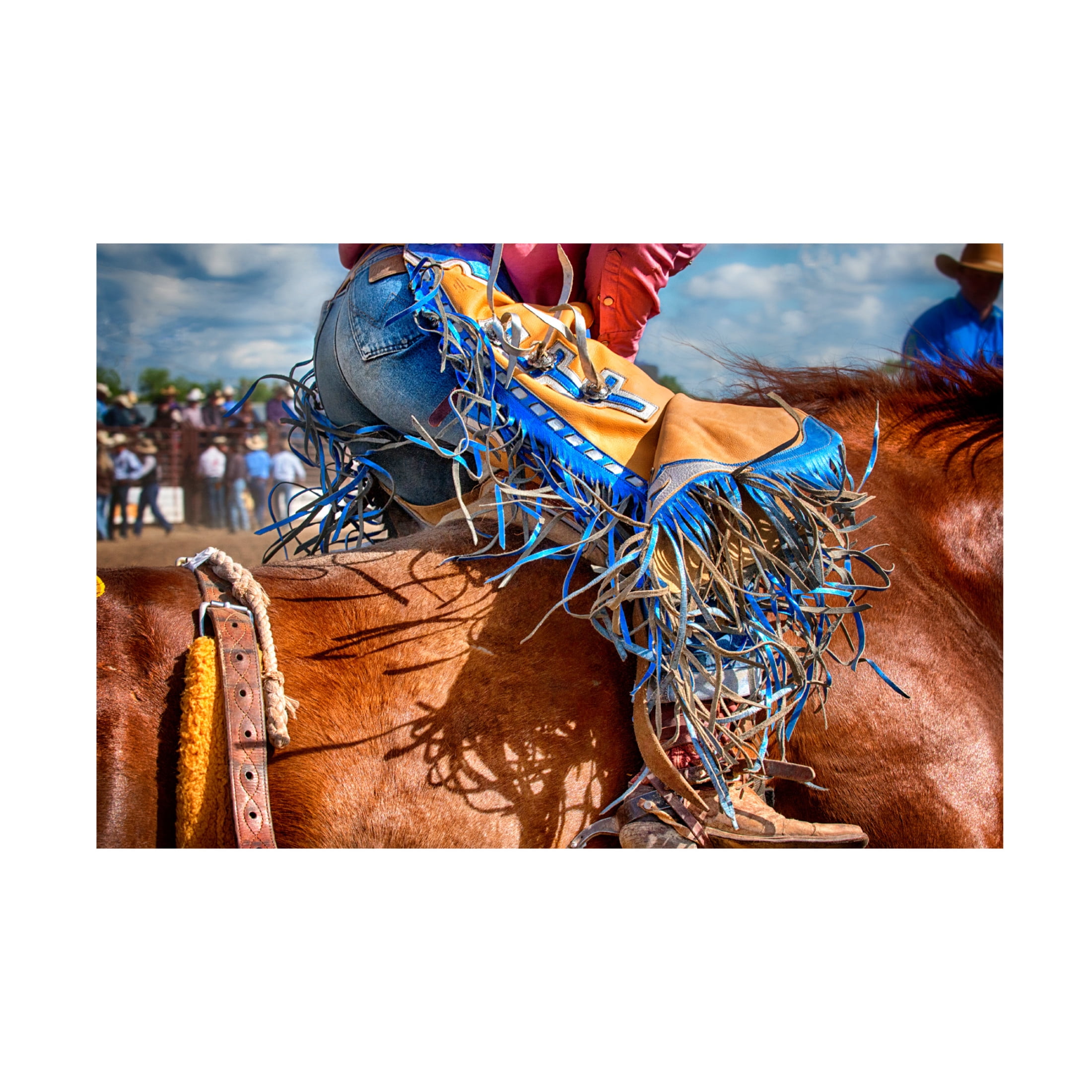 Canvas Wall Art - Lisa Dearing 'The Bronc Rider' Wall Art for Living Room, Bedroom, or Office Décor by Trademark Fine Art - 47 x 30 Inches