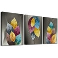 thumbnail image 1 of Canvas Wall Art For Living Room Family Wall Decor For Bedroom Kitchen Decor Artwork Abstract Leaves Painting Fashion Office Wall Pictures Poster Prints Bathroom Home Decorations 12" X 16" 3 Pieces, 1 of 6
