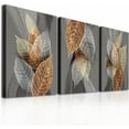 thumbnail image 1 of Canvas Wall Art For Living Room, Family Wall Decorations, Kitchen, Bathroom, Bedroom Modern Wall Decor Black Paintings Abstract Leaves Pictures Artwork Inspirational Home Decor 3 Pieces, 1 of 6