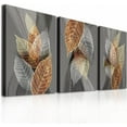 thumbnail image 1 of Canvas Wall Art For Living Room, Family Wall Decorations, Kitchen, Bathroom, Bedroom Modern Wall Decor Black Paintings Abstract Leaves Pictures Artwork Inspirational Home Decor 3 Pieces, 1 of 6