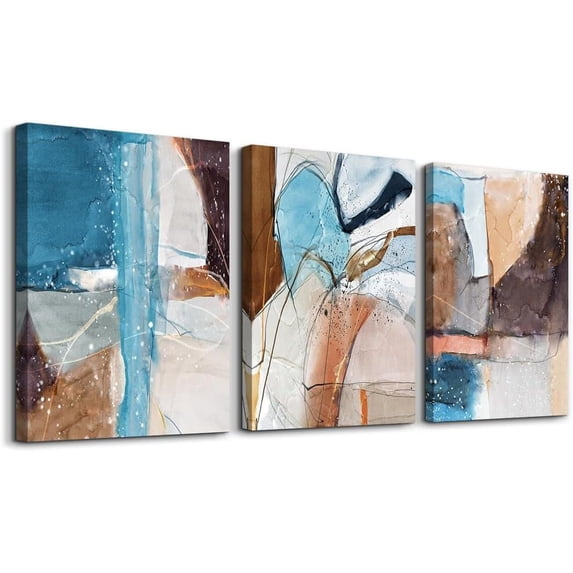 Canvas Wall Art For Living Room Modern Wall Decorations For Bedroom Abstract Ink Wall Painting Office Wall Decor Pictures Artwork 3 Piece Framed Canvas Art Prints Ready to Hang Room Home Decoration