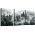 thumbnail image 1 of Canvas Wall Art For Living Room Modern Wall Decorations For Bedroom Foggy Forest Trees Landscape Wall Painting Office Wall Decor Ready To Hang Framed Wall Pictures Home Decor 12X16 3 Panels, 1 of 6