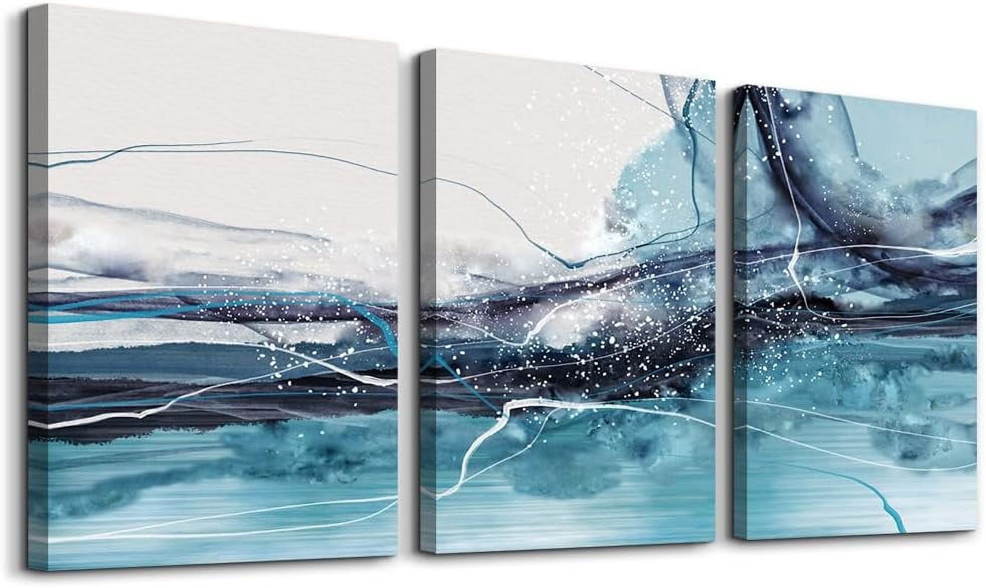 Canvas Wall Art For Living Room Modern Wall Decorations For Bedroom Office Wall Decor Painting 3 Piece Framed Canvas Art Prints Ready to Hang Inspirational Abstract Ink Pictures Home Decoration
