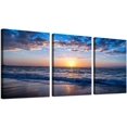 thumbnail image 1 of Canvas Wall Art For Living Room Sunrise Blue Sea View Landscape Wall Decor Canvas Prints Artwork Ocean For Modern Bedroom Bathroom Office Home Decoration（Only canvas）, 1 of 6