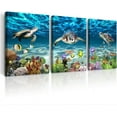 thumbnail image 1 of Canvas Wall Art For Living Room Wall Decorations For Bedroom Modern Bathroom Wall Decor Blue Ocean Wall Painting Sea Turtle Wall Pictures Artwork Office Room Home Decor 12" X 16" 3 Piece, 1 of 6